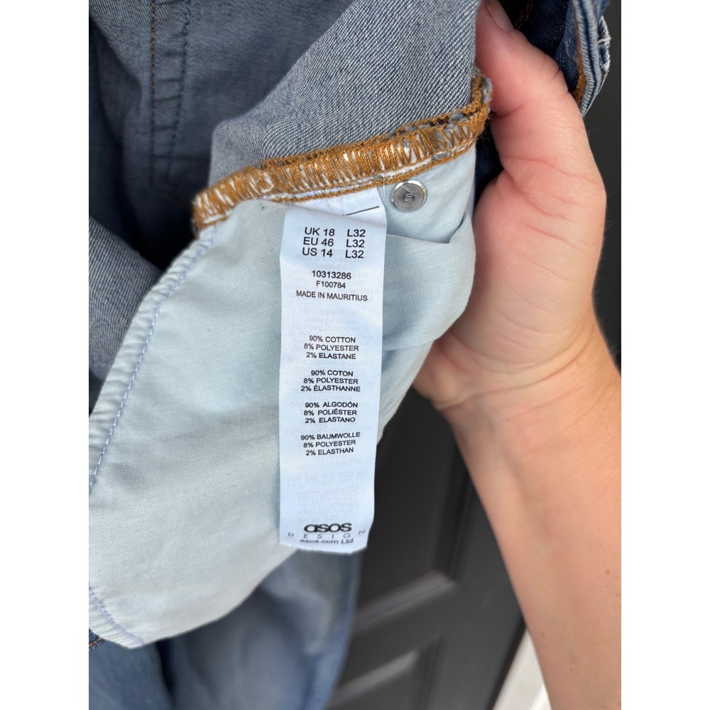 ASOS Denim Womens High Rise Skinny Jeans Blue Medium Wash Size UK 18/32 - Picture 13 of 13